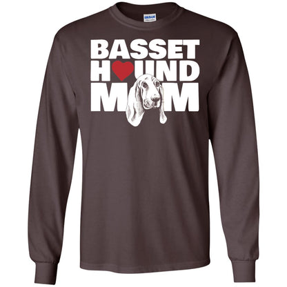 Basset Hound Mom Heart T-shirt Dark Chocolate