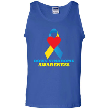 Yellow And Blue Ribbon Down Syndrome Awareness T-shirt Royal