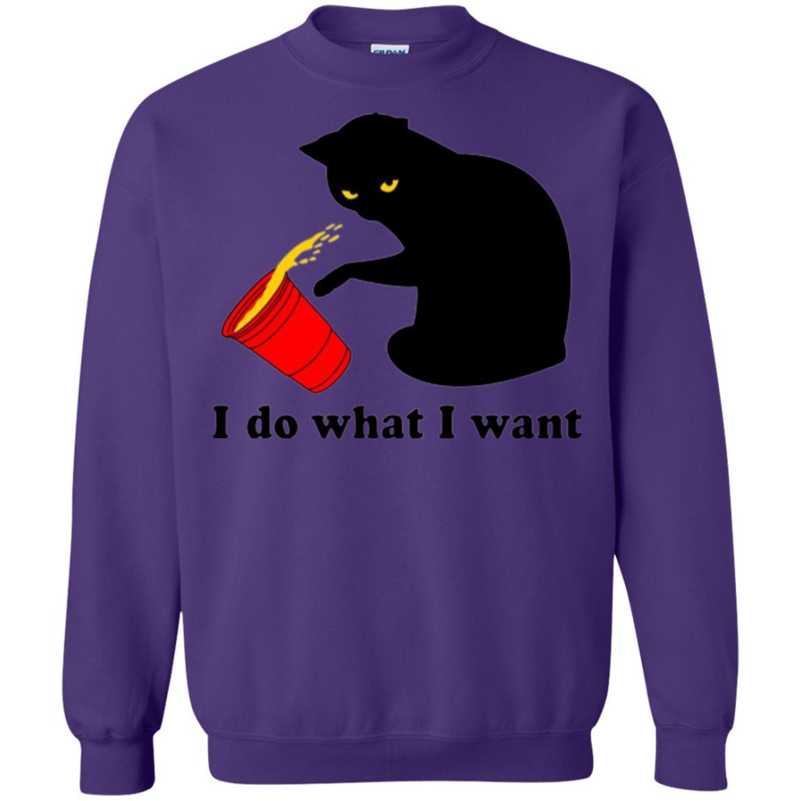 Cat Lover T-shirt I Do What I Want Purple