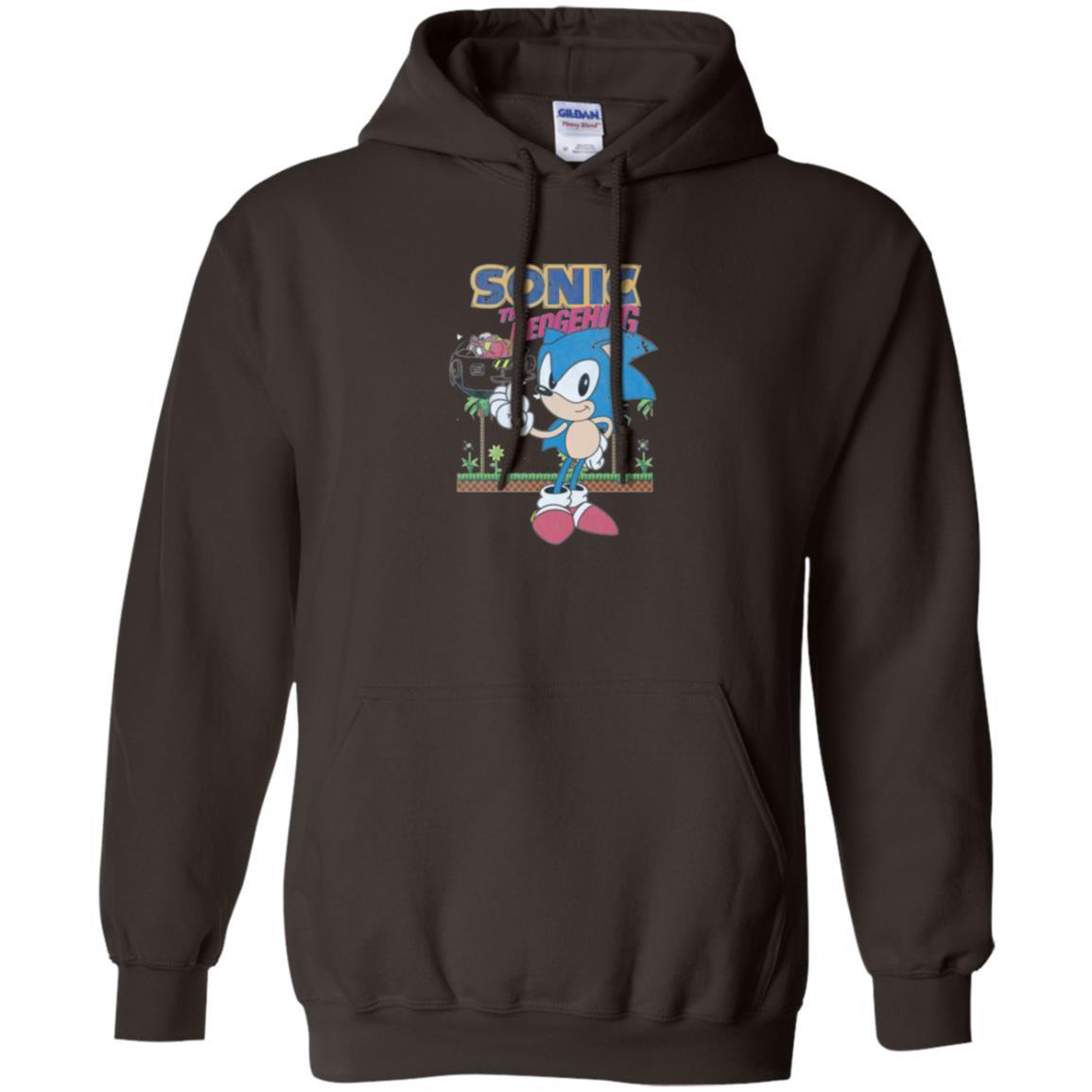 Gamer T-shirt Sega Sonic The Hedgehog Battles Dr. Eggman Robotnik Dark Chocolate