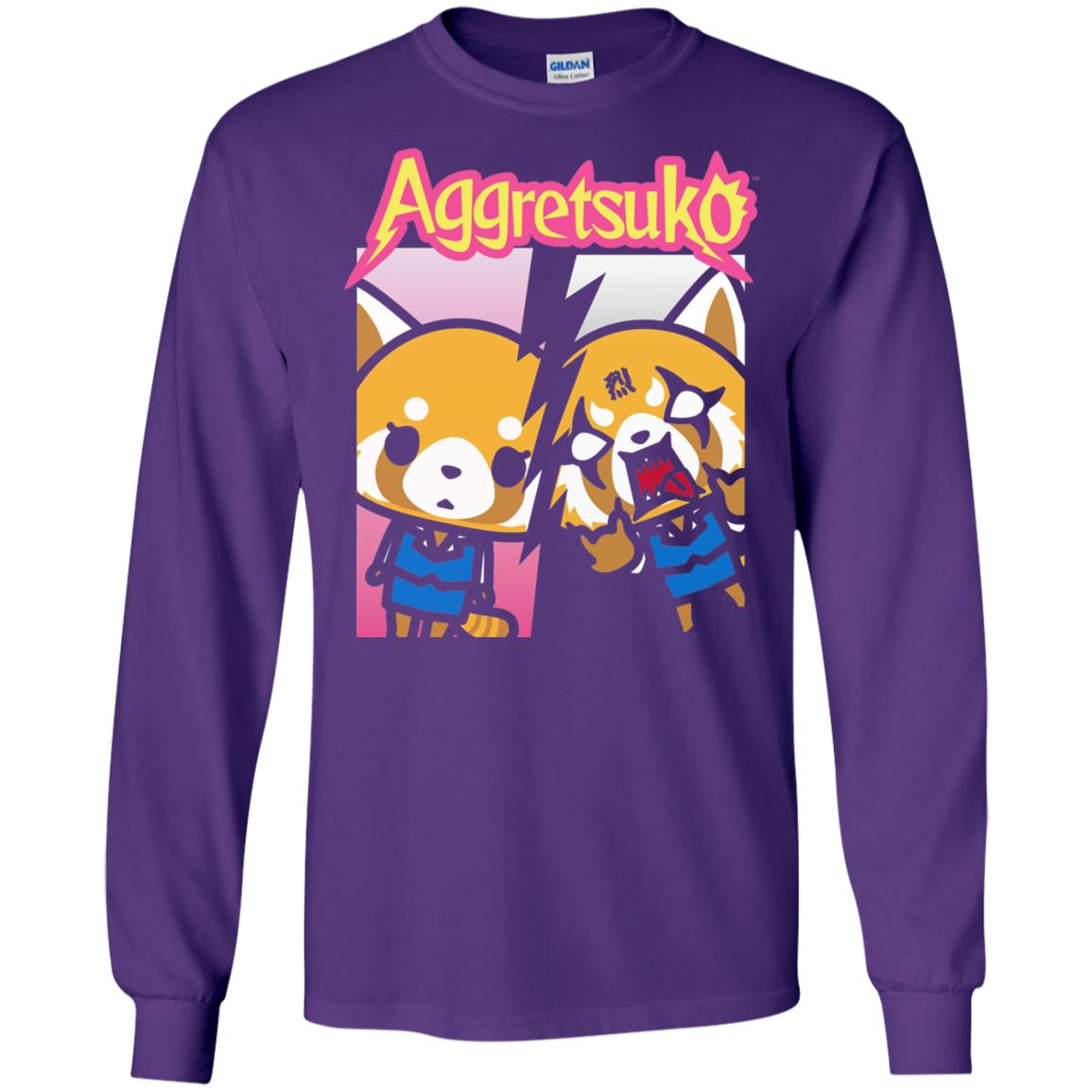 Aggretsuko Split Personality T-shirt Purple