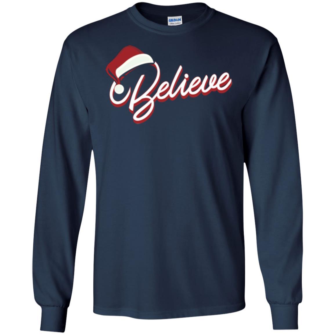 Christmas T-shirt Believe In Santa Claus Navy