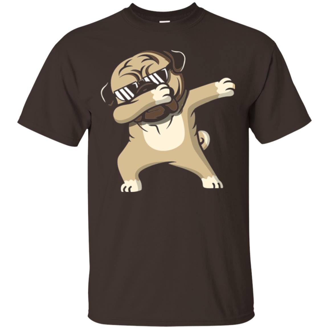 Dog Lover T-shirt Dabbing Pug T-shirt Dark Chocolate