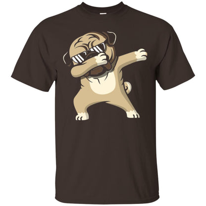 Dog Lover T-shirt Dabbing Pug T-shirt Dark Chocolate