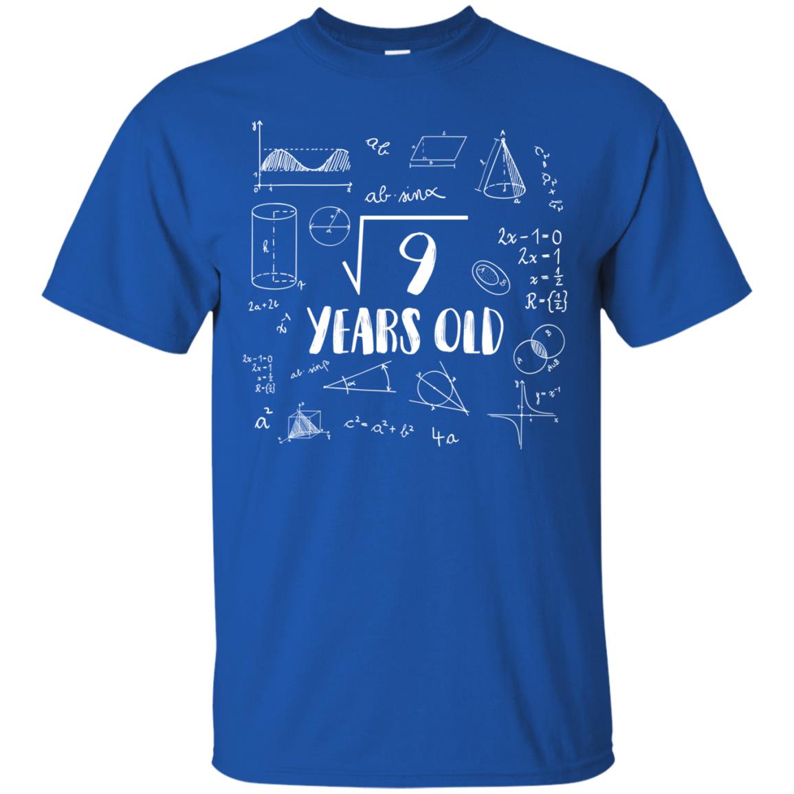 Square Root Of 9 3rd Birthday 3 Years Old Math T-shirt Royal
