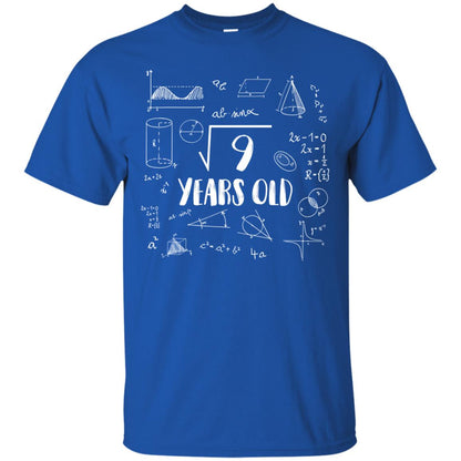 Square Root Of 9 3rd Birthday 3 Years Old Math T-shirt Royal