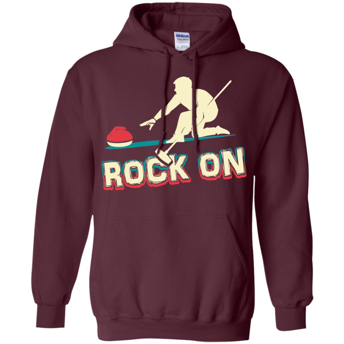 Curling Winter Lover T-shirt Rock On Curling Winter Sports Maroon