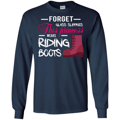 Forget Glass Slippers This Princess Wears Riding Boots Horse Riding T-shirt Navy