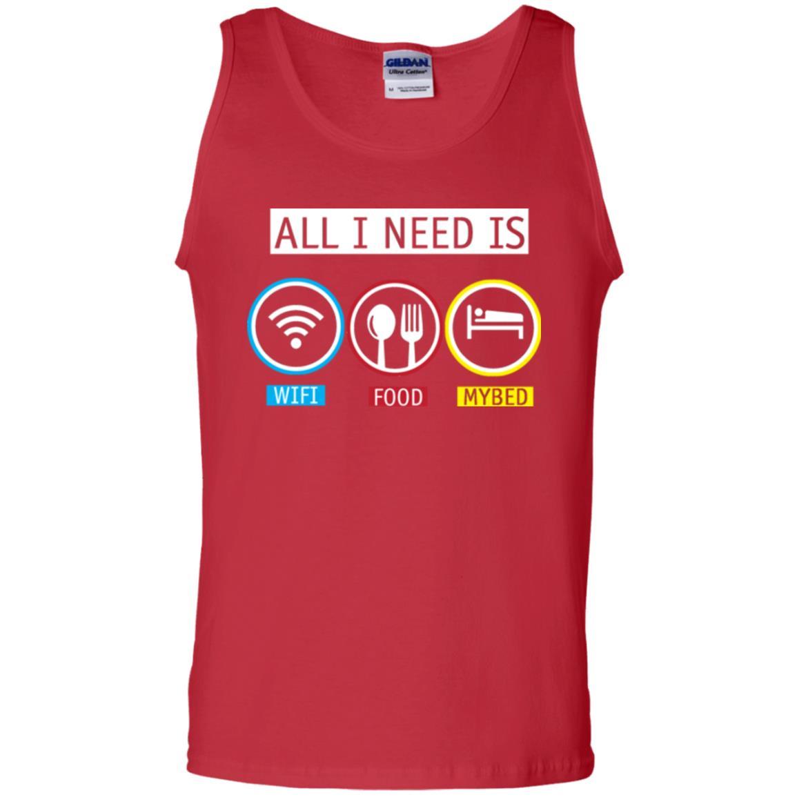 All I Need Is Wifi Food My Bed T-shirt Red