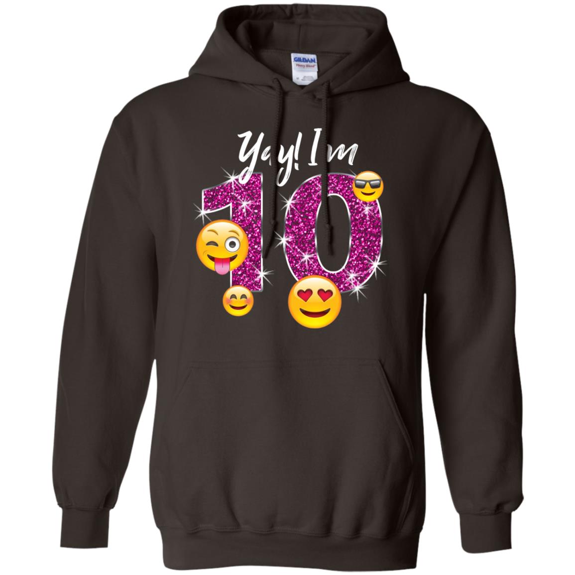 Funny Emoji Birthday 10th Birthday T-shirt Dark Chocolate
