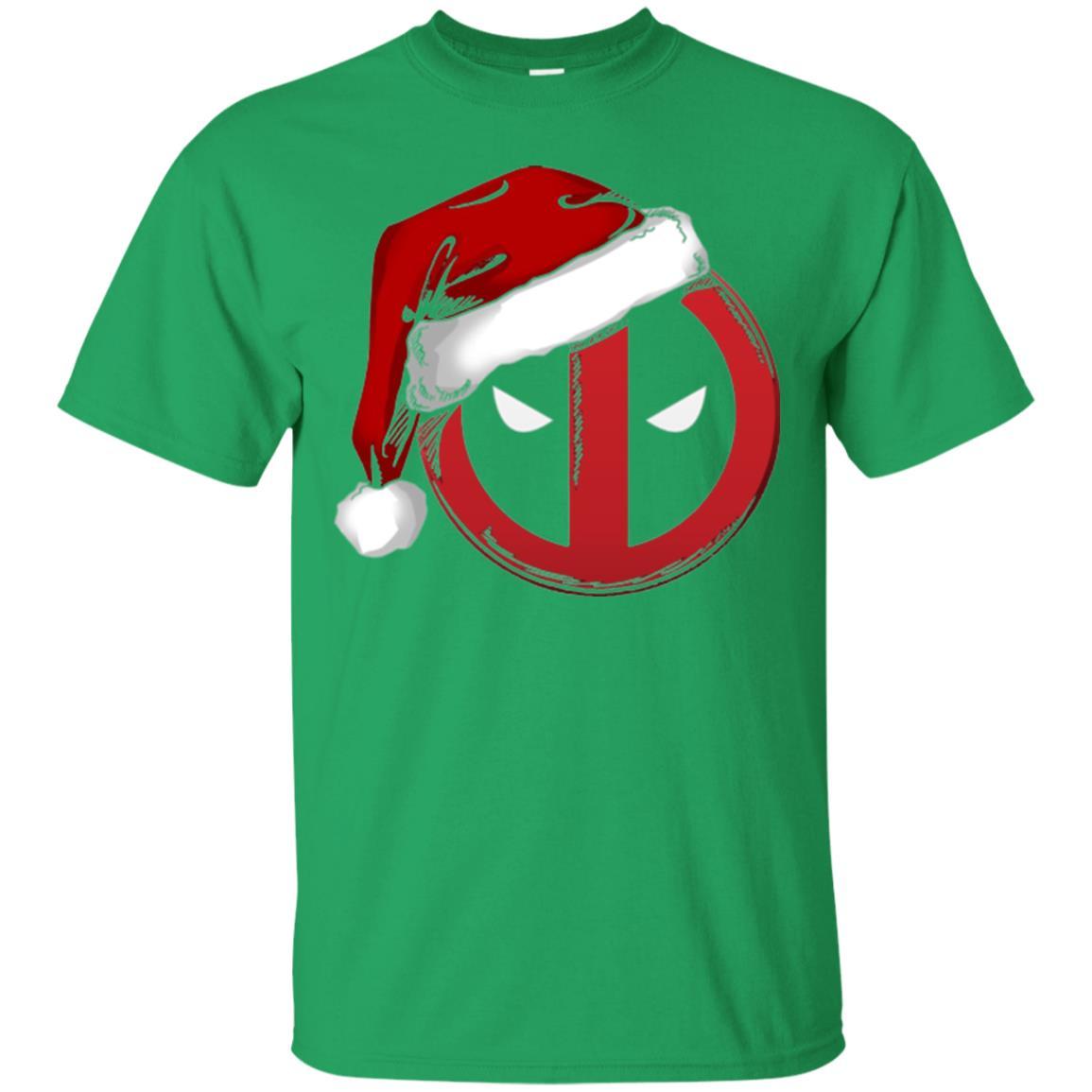 Christmas T-shirt Marvel Deadpool Icon Santa Hat Christmas Graphic Irish Green