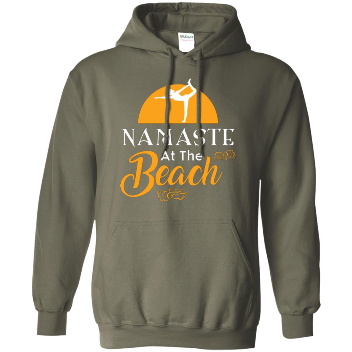 Yoga Lover T-shirt Namaste At The Beach Military Green