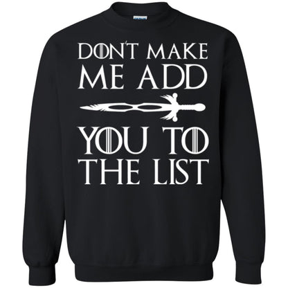 Games Of Thrones T-shirt Don_t Make Me Add You To List Black