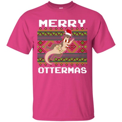 Merry Ottermas Funny Otter Lovers Ugly Sweater X-mas Gift Shirt Heliconia