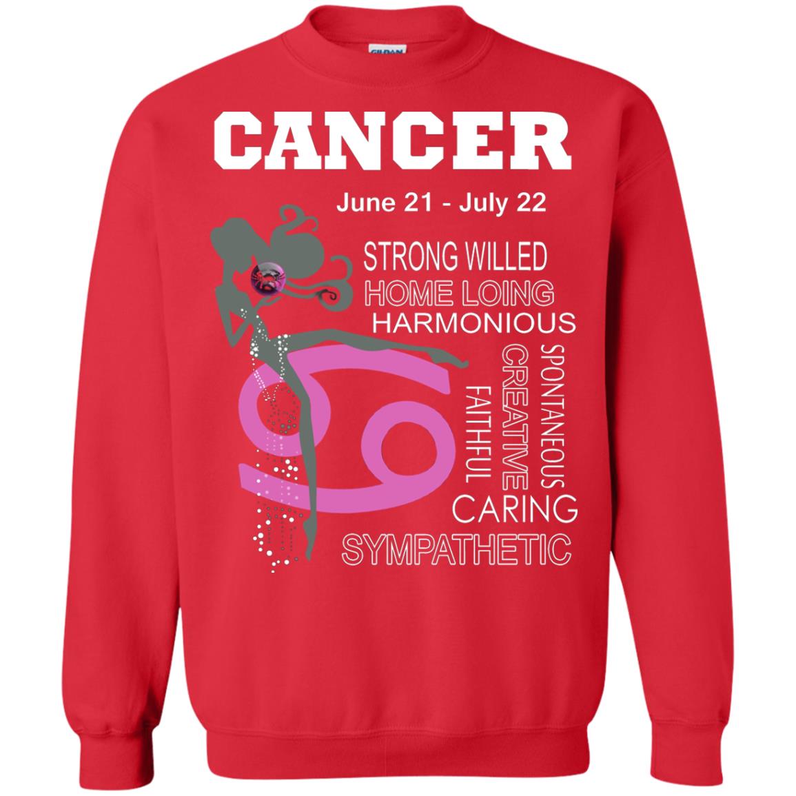 Cancer Strong Willed Home Loing Harmonious Faithful Creative Spontaneous Caring Sympathetic Red