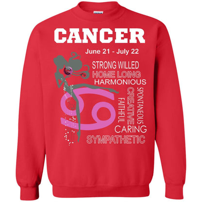 Cancer Strong Willed Home Loing Harmonious Faithful Creative Spontaneous Caring Sympathetic Red