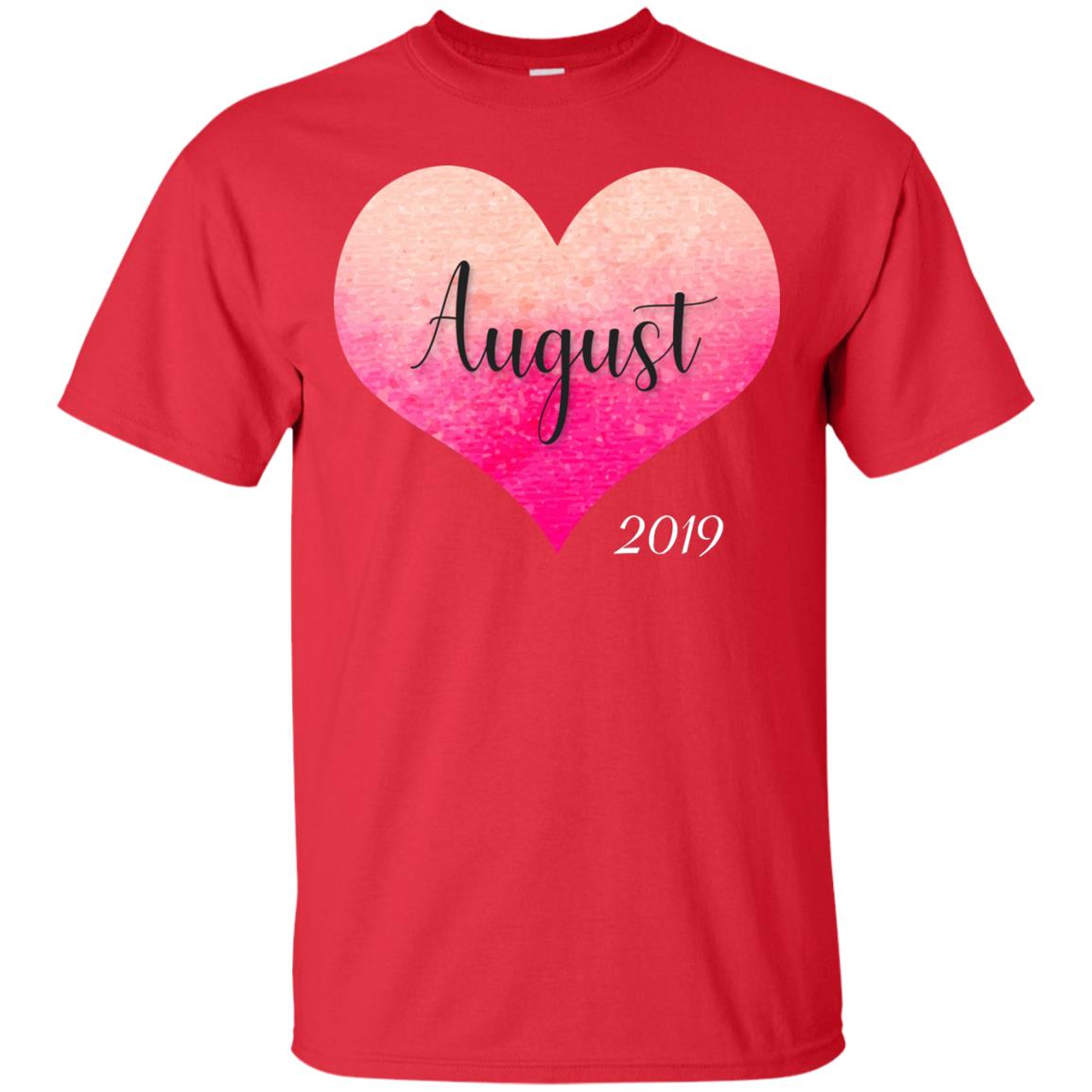 Pregnancy Reveal Announcement Party August 2019 Shirt Red