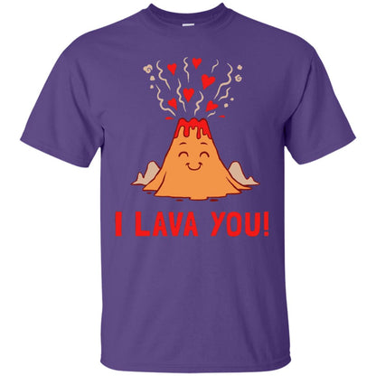 Funny Volcano Valentines Love T-shirt I Lava You T-shirt Purple