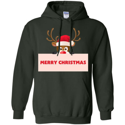 Christmas T-shirt Reindeer Merry Christmas T-shirt Forest Green