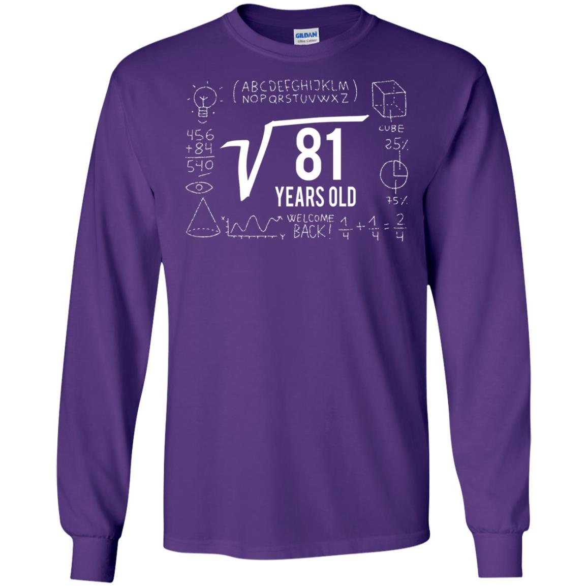 Square Root Of 81 9th Birthday T-shirt Purple