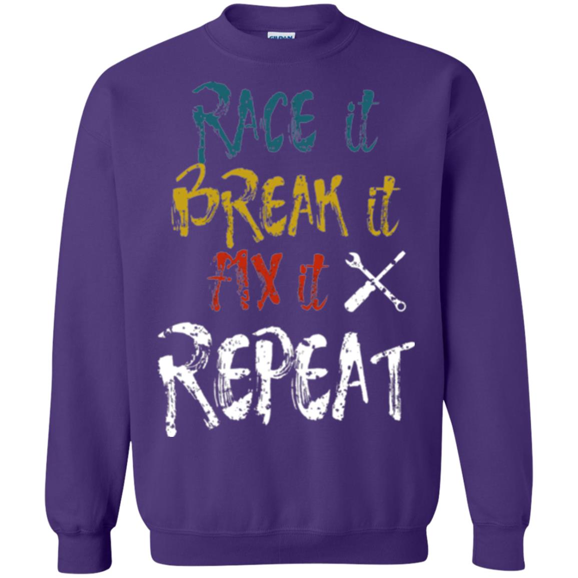 Mechanic T-shirt Race It Break It Fix It Repeat Purple