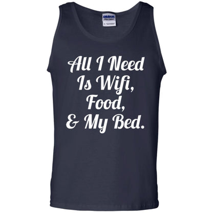 All I Need Is Wifi Food My Bed T-shirt Navy