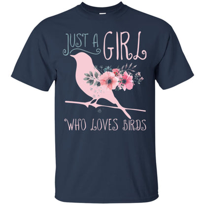 Just A Girl Who Loves Birds Bird Lover T-shirt Navy