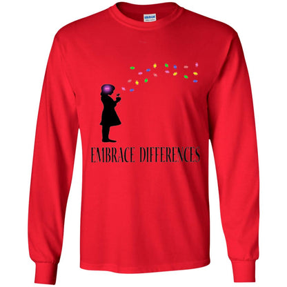 Autism Awareness T-shirt Embrace Differences T-shirt Red