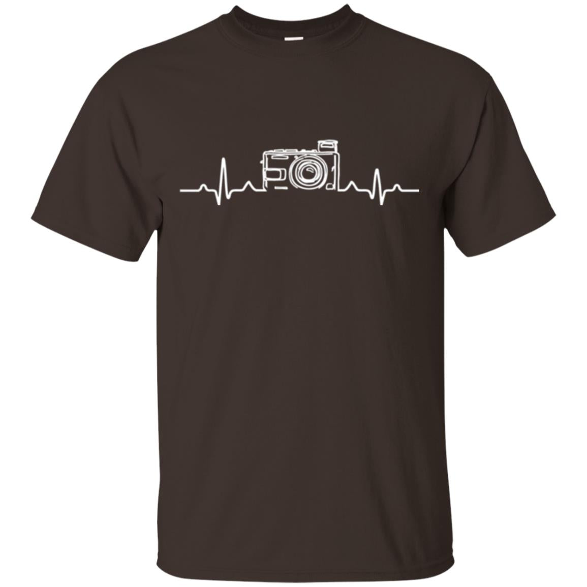 Photographers T-shirt Heart Beat Camera Dark Chocolate