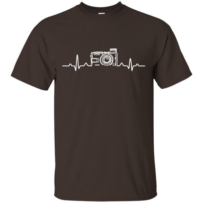 Photographers T-shirt Heart Beat Camera Dark Chocolate