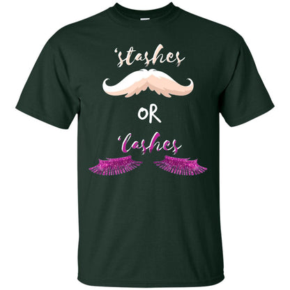 Stashes Or Lashes Funny Baby Gender Shower Reveal Pregnancy Shirt Forest