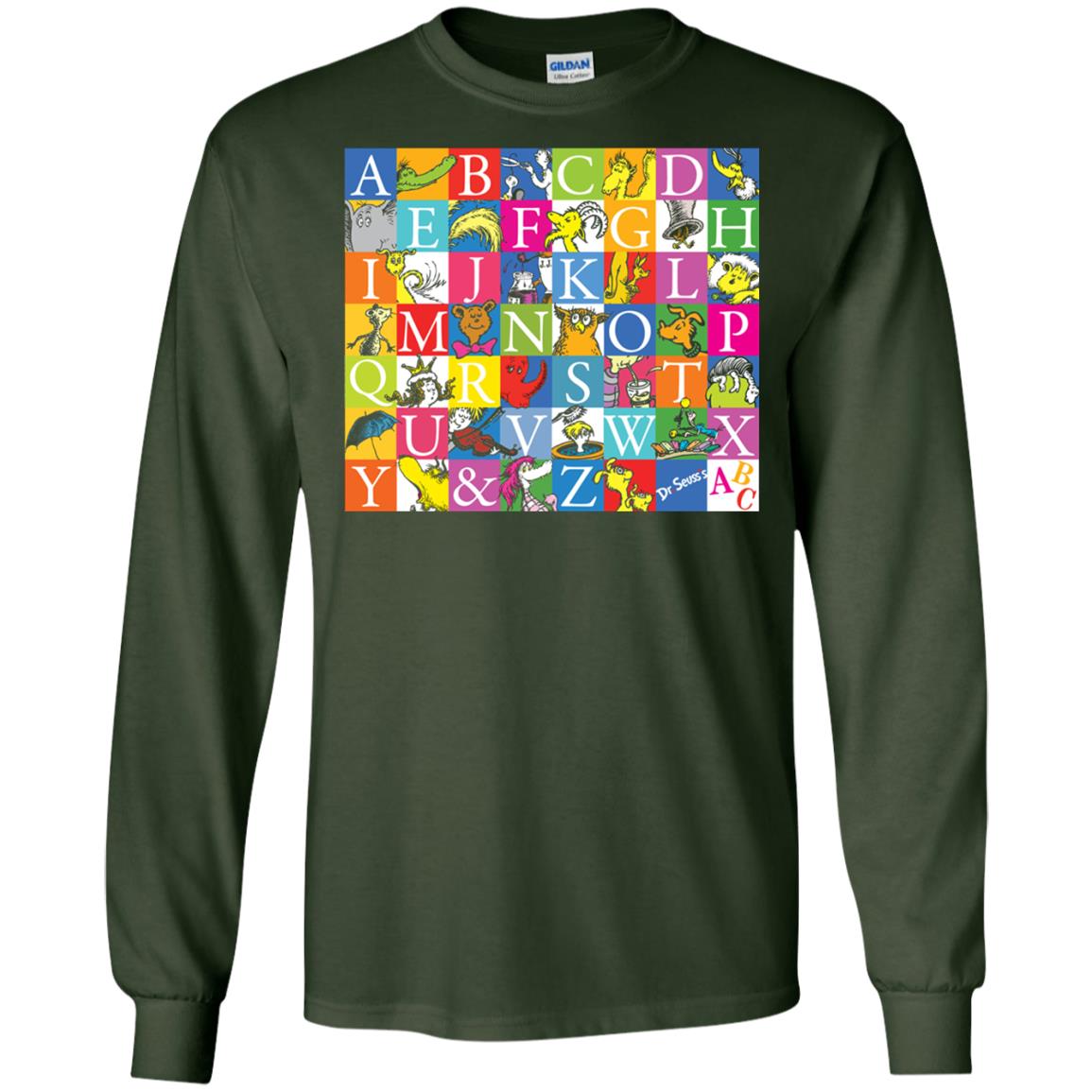 Dr. Seuss A To Z Gift Shirt For Funny Man Forest Green