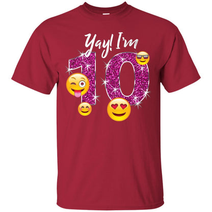 Funny Emoji Birthday 10th Birthday T-shirt Cardinal