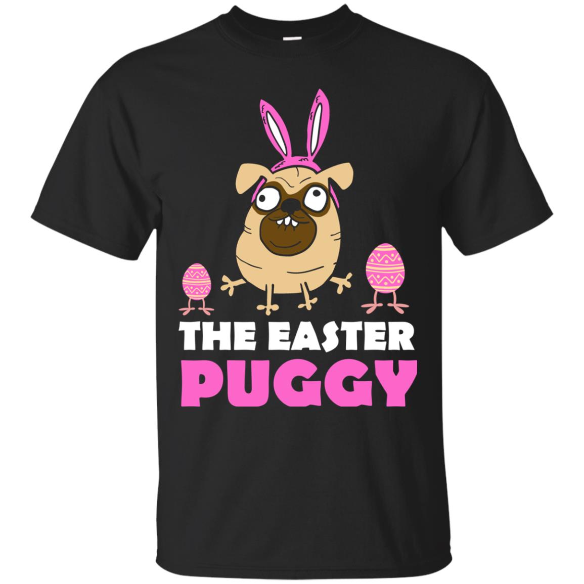 The Easter Puggy Cool Dog T-shirt For Easter Holiday Black