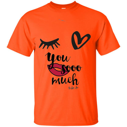 I Love You So Much Eye Heart Lip Summer Shirt Orange