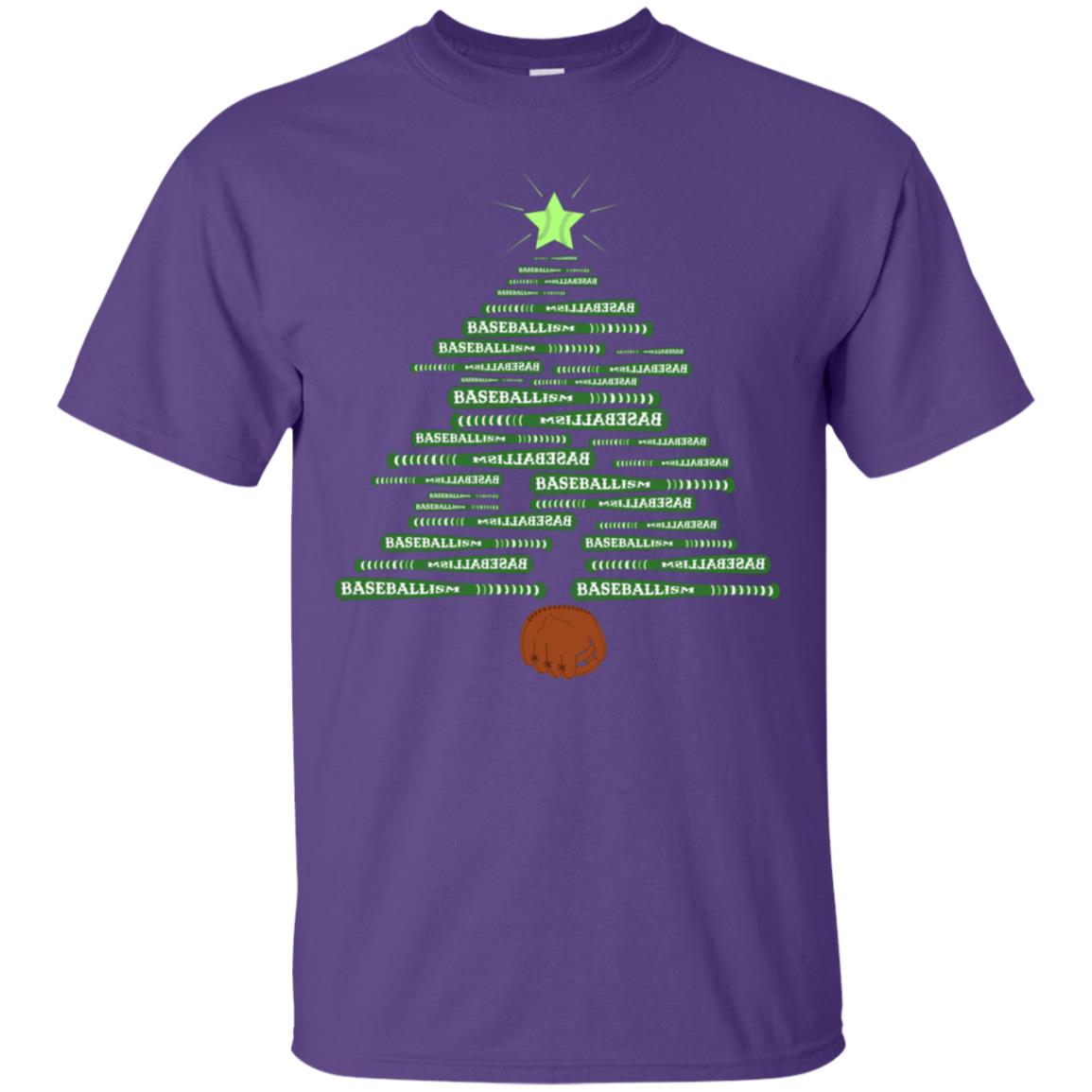 Baseballism Christmas Tree Gift Shirt Purple
