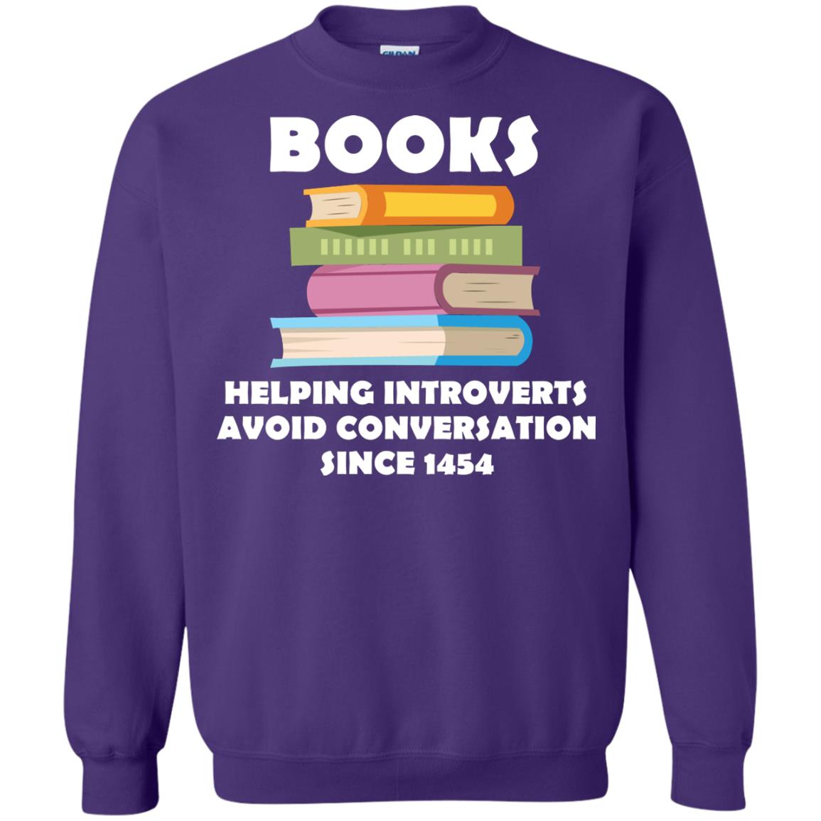 Books Helping Introverts Avoid Conversation Since 1454 Shirt Purple