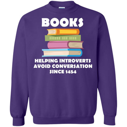 Books Helping Introverts Avoid Conversation Since 1454 Shirt Purple
