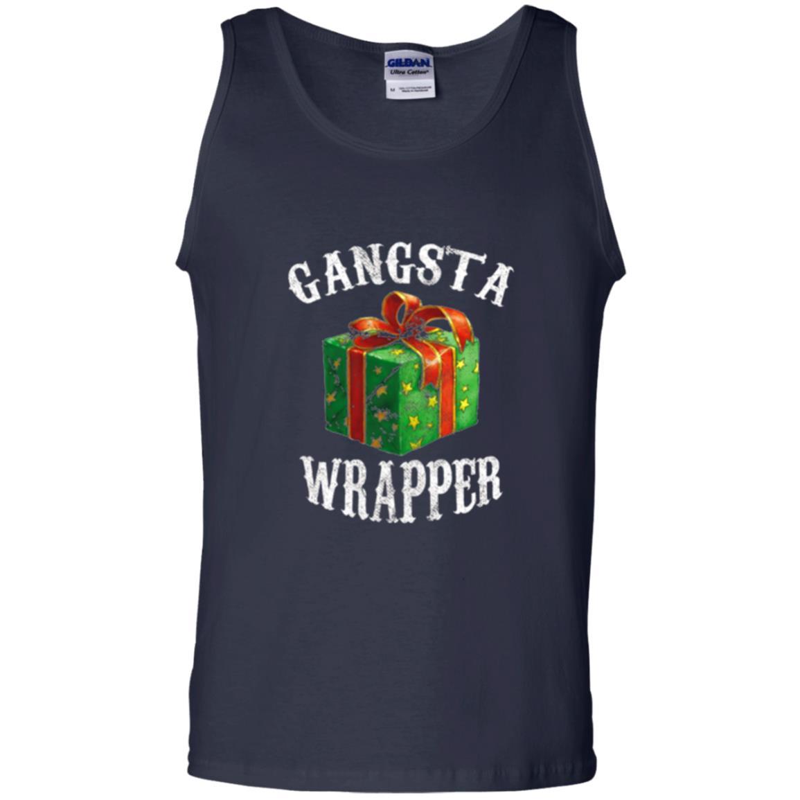 Christmas T-shirt Gangsta Wrapper Novelty Navy