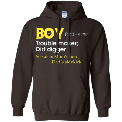 Boy Definition Trouble Maker Dirt Digger Shirt Dark Chocolate