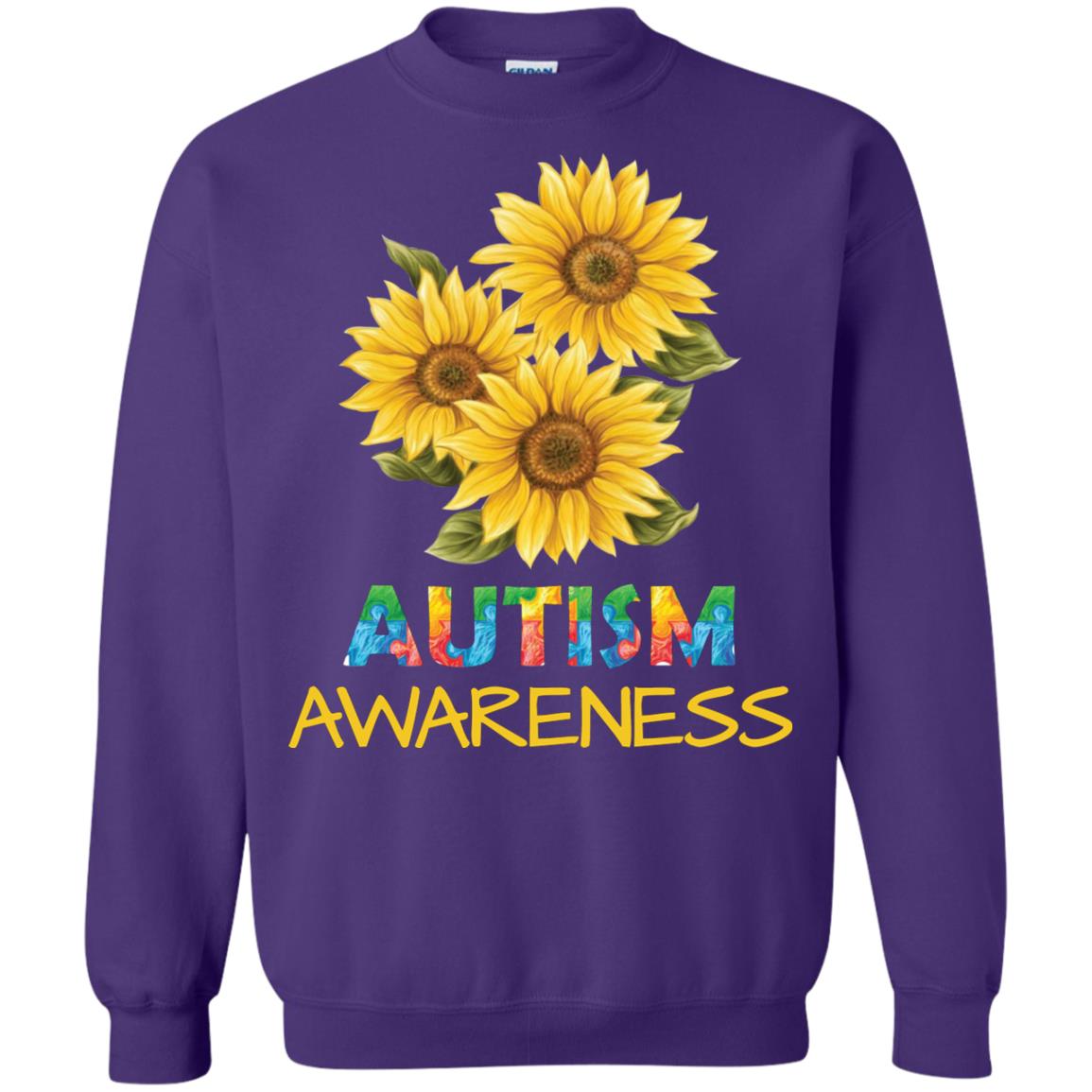 Autism Awareness Sunflower Shirt Purple
