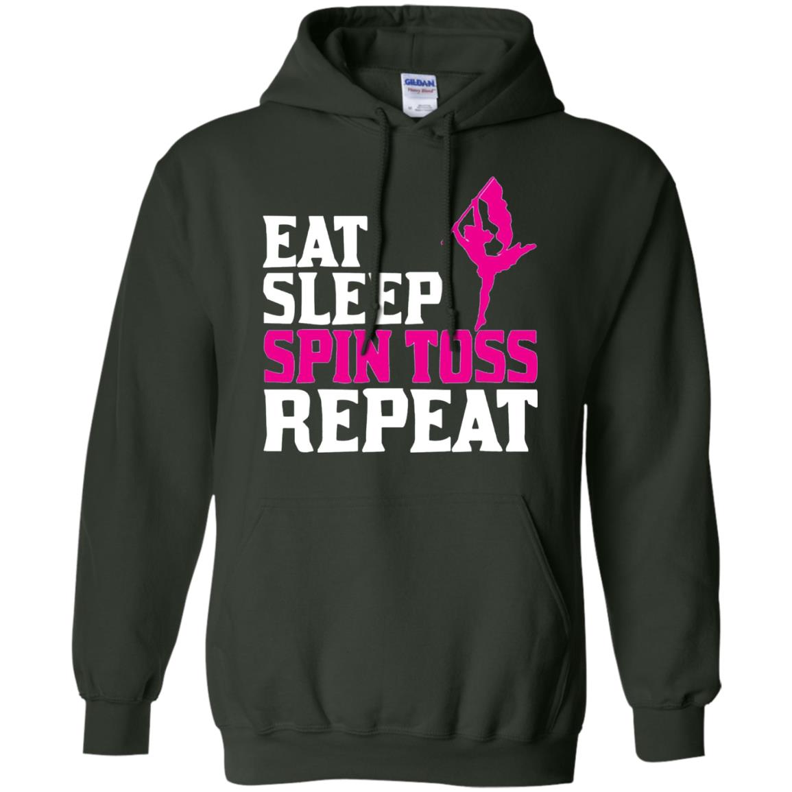Eat Sleep Spin Toss Repeat Color Guard T-shirt Forest Green
