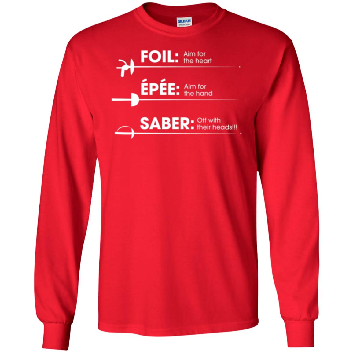 Fencing T-shirt Foil Saber Definition Red