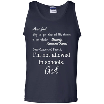 Dear God Why Not Allowed In Schools Christian T-shirt Navy