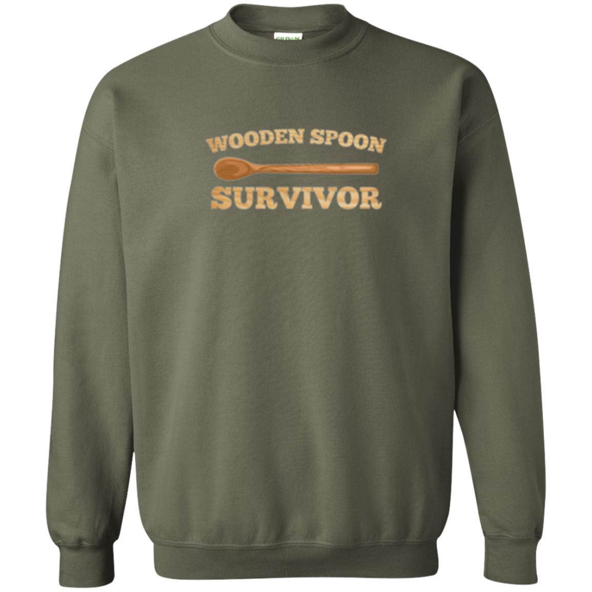 Sarcastic T-shirt Wooden Spoon Survivor T-shirt Military Green