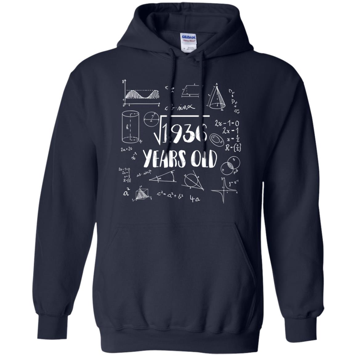 Square Root Of 1936 44th Birthday 44 Years Old Math T-shirt Navy