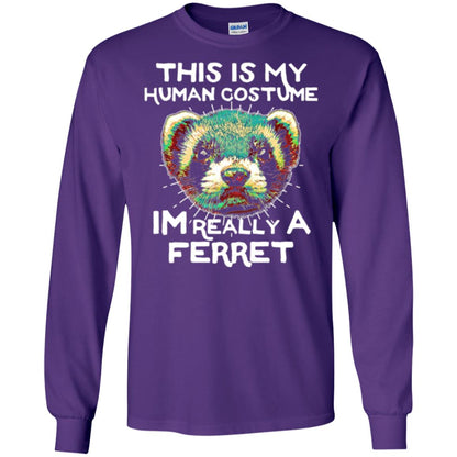 Polecat T-shirt This Is My Human Costume Im Really A Ferret Purple
