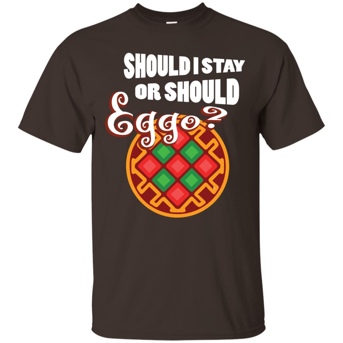 Waffle Lover T-shirt Should I Stay Or Should Eggo Dark Chocolate