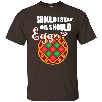 Waffle Lover T-shirt Should I Stay Or Should Eggo Dark Chocolate