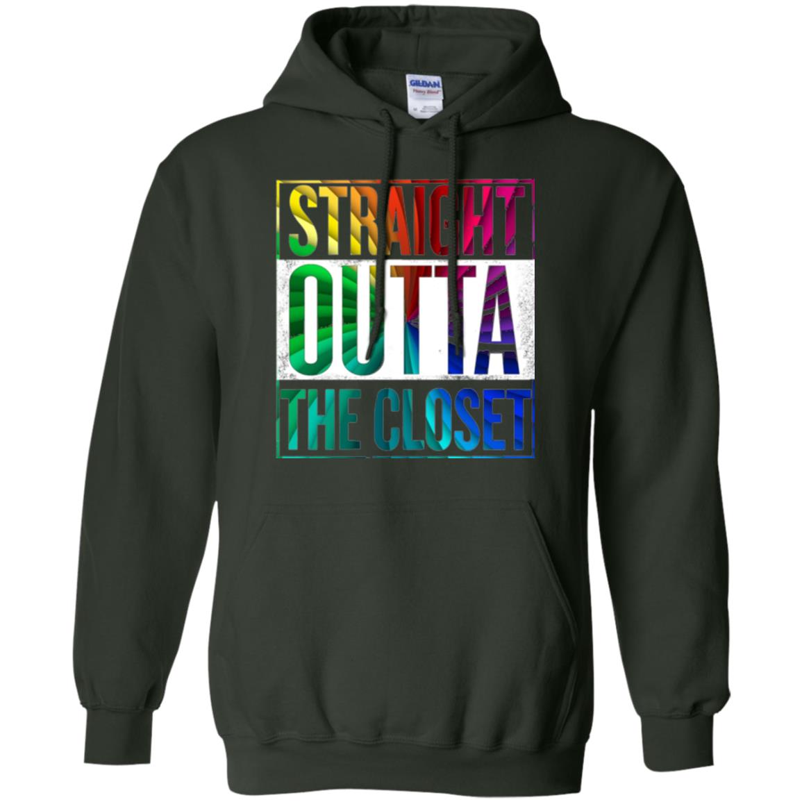 Gay Pride Lgbt T-shirt Straight Outta The Closet Forest Green